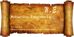Moharics Emerencia névjegykártya